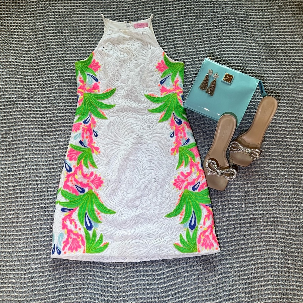Lilly Pulitzer Embroidered Floral Tropical Dress